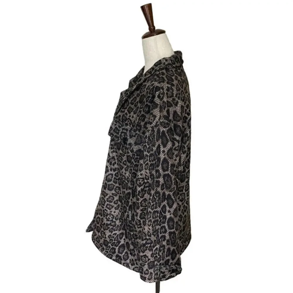Liverpool Los Angeles Knit Shacket Blazer Jacket Brown Leopard Print Womens M - Picture 4 of 9